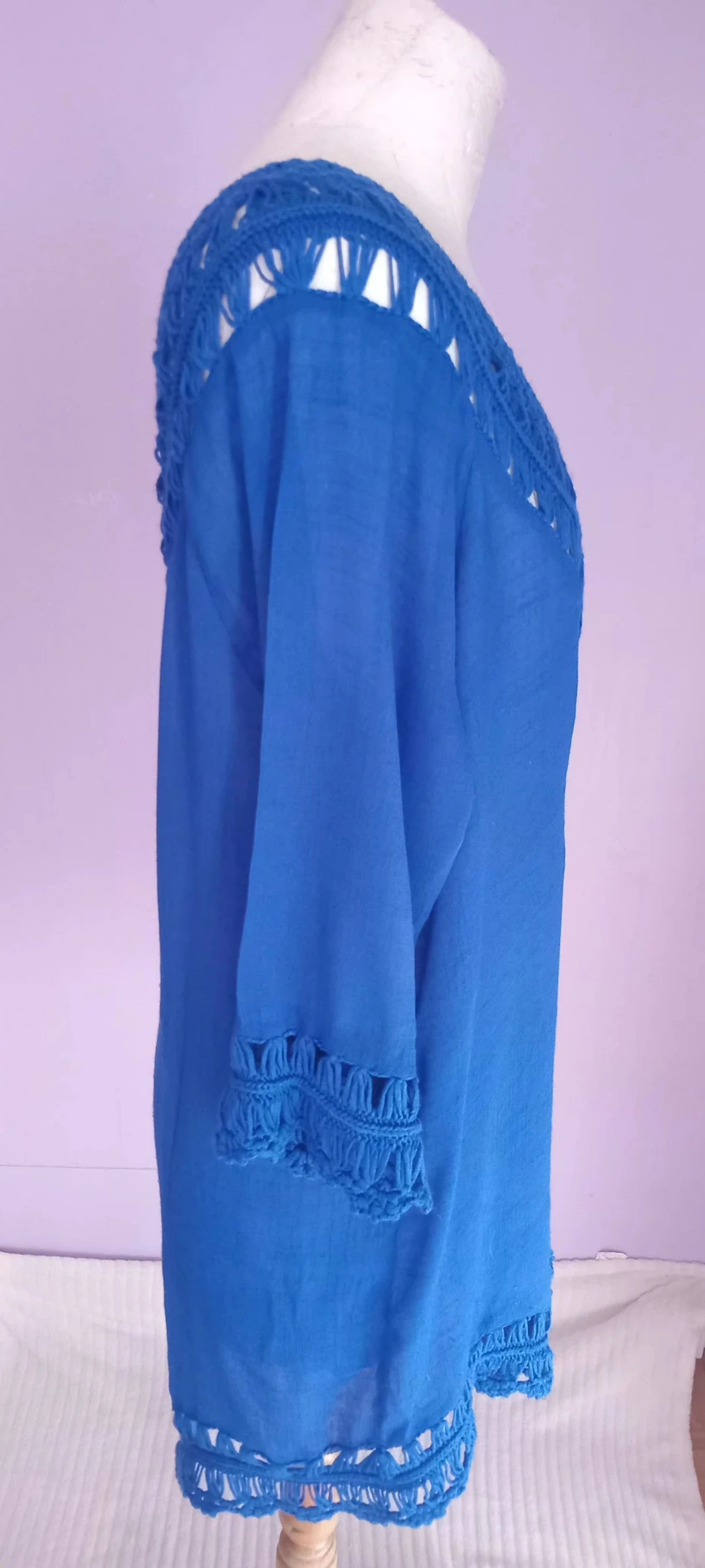 Túnica feminina azul boêmia Tamanho M – photo 3